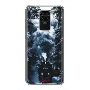 Новорічні, Святкові Чохли для Xiaomi Redmi Note 9 - 2024 год (Зимовий потяг)