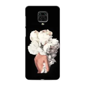 Чехлы (ART) Цветы на Xiaomi Redmi Note 9S (VPrint) (Белые цветы)
