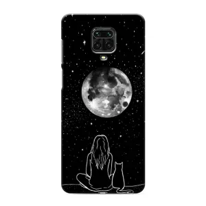 Чехол с рисунком кот на Xiaomi Redmi Note 9S (Девушка с котом)