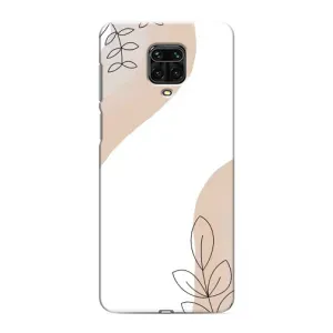 Силконовий чохол з принтом в квітах на Xiaomi Redmi Note 9S (Нюдова гілочка абстракція)