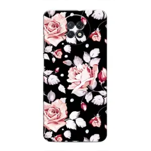 Чохли з квітами для Xiaomi Redmi Note 9T (VPrint) (Квіти на чорному)