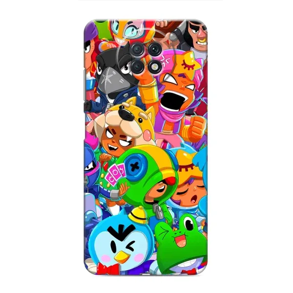 Чехол с принтом «герои Бравл Старс» для Xiaomi Redmi Note 9T