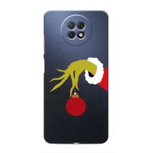 Зимні Чохли для Сяомі Редмі Нот 9Т - прозорий фон (Грінч з іграшкою)