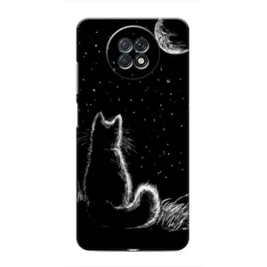 Чохол з принтом для Xiaomi Redmi Note 9T (AlphaPrint) Модні коти (Котик і місяць)