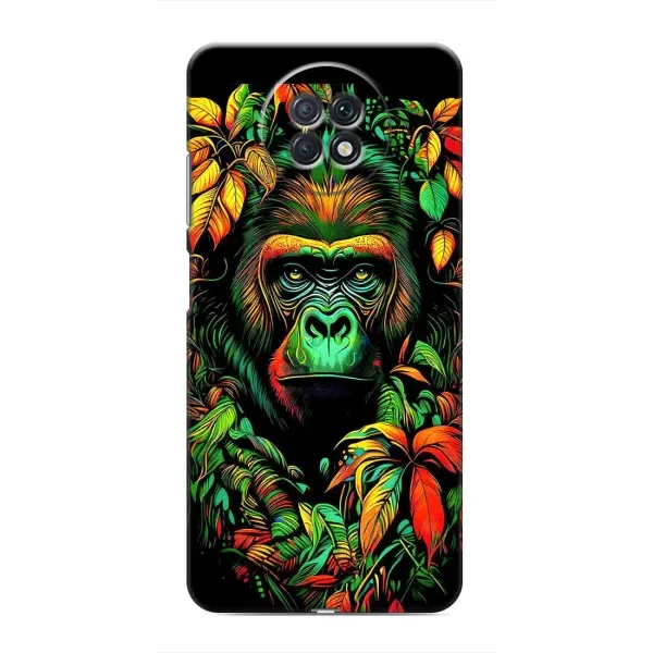 Чохол з принтом «Мавпа в квітах» для Xiaomi Redmi Note 9T