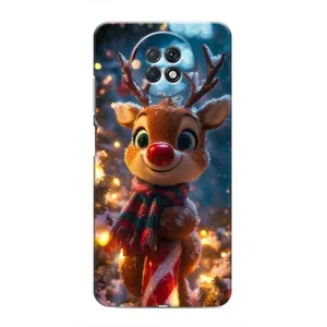 Яскравий чохол для Xiaomi Redmi Note 9T з Зимові Оленята (Олень з шарфом)