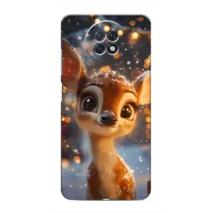 Яскравий чохол для Xiaomi Redmi Note 9T з Зимові Оленята (Оленятко серед гірлянд)