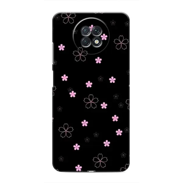 Чехол с принтом «Розовые цветы на черном» для Xiaomi Redmi Note 9T