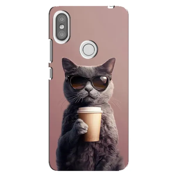 Чохол з принтом «Кіт з кавою» для Xiaomi Redmi S2