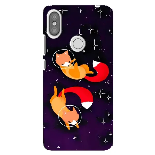 Чохол з принтом «Лисички космонавти» для Xiaomi Redmi S2