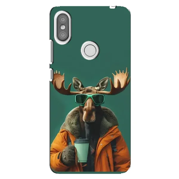 Чохол з принтом «Лось з кавою» для Xiaomi Redmi S2