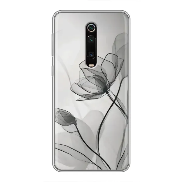 Чехол с принтом «Черные цветы» для Xiaomi Mi 9T Чехол с принтом «Черные цветы» для Xiaomi Mi 9T