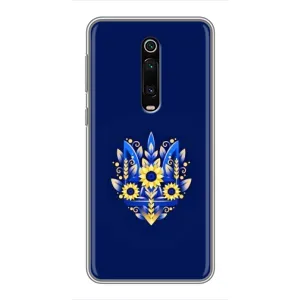 Чехлы для Xiaomi Mi 9T  Укр. Символика (AlphaPrint) (Цветочный Герб)