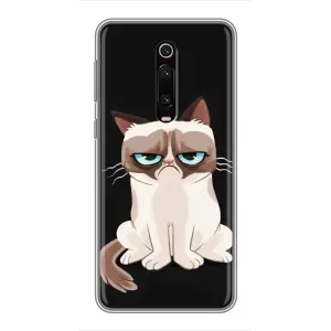 Чехол с принтом для Xiaomi Mi 9T (AlphaPrint) Модные коты (Грустный кот)