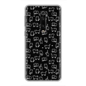 Чехол с принтом для Xiaomi Mi 9T (AlphaPrint) Модные коты (Меленькие котики)