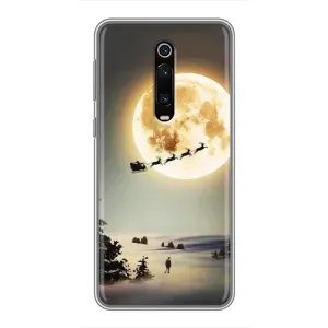 Новогодние, Праздничные Чехлы для Xiaomi Mi 9T - 2024 год (Санта на луне)