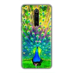 Чехол с птицами на Xiaomi Mi 9T (VPrint) (Яркий Павлин)
