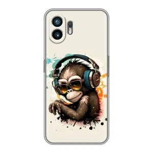 Чехол с Обезьянами Xiaomi Turbo 4 - (AlphaPrint) (Макака в наушниках)
