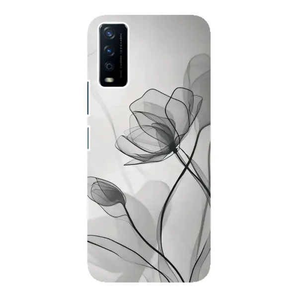 Чехол с принтом «Черные цветы» для Vivo Y12s