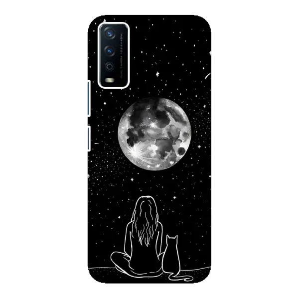 Чехол с принтом «Девушка с котом» для Vivo Y12s