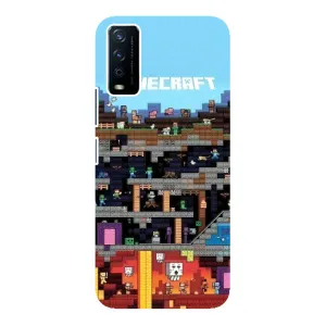 Чохол Майнкрафт на ViVO Y12s (AlphaPrint) Minecraft (фон Minecraft)