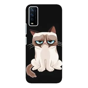 Чохол з принтом для ViVO Y12s (AlphaPrint) Модні коти (Сумний кіт)