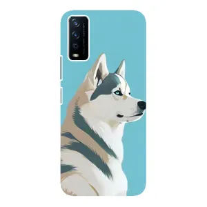 Чохол з Хаскі ViVO Y12s - (AlphaPrint) (Хаскі арт)