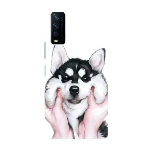 Чохол з Хаскі ViVO Y12s - (AlphaPrint) (Хаскі улибака)