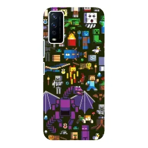 Чохол Майнкрафт на ViVO Y12s (AlphaPrint) Minecraft (Колаж Майнкрафт)