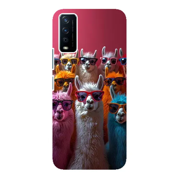 Чехол с принтом «Ламы в очках» для Vivo Y12s