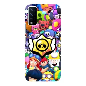Чехол для ViVO Y12s Бравл Старс (VPrint) (Лого Brawl Stars)