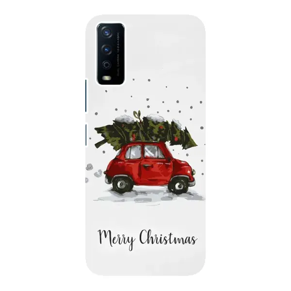 Чохол з принтом «Авто з ялинкою» для Vivo Y12s