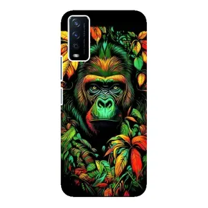 Чохол з Мавпами ViVO Y12s - (AlphaPrint) (Мавпа в квітах)