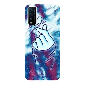 Чохол з принтом для ViVO Y12s (AlphaPrint - Знак сердечка) (Радужне серце)