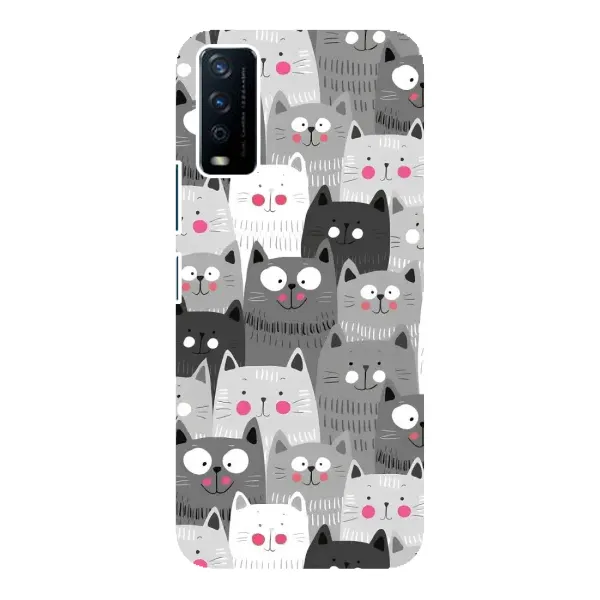 Чехол с принтом «Рисованные котики» для Vivo Y12s Чехол с принтом «Рисованные котики» для Vivo Y12s