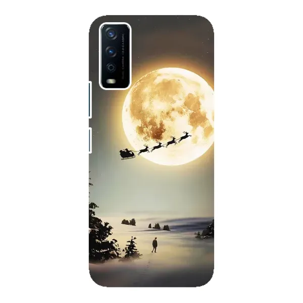 Чехол с принтом «Санта на луне» для Vivo Y12s