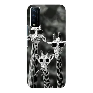 Силіконовий чохол з КАРТИНКАМИ літо для ViVO Y12s (AlphaPrint) (Жирафи в окулярах)
