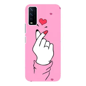 Чохол з принтом для ViVO Y12s (AlphaPrint - Знак сердечка) (Знак Love)