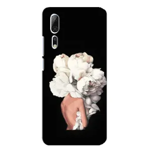 Чехлы (ART) Цветы на ZTE Axon 10 Pro (VPrint) (Белые цветы)