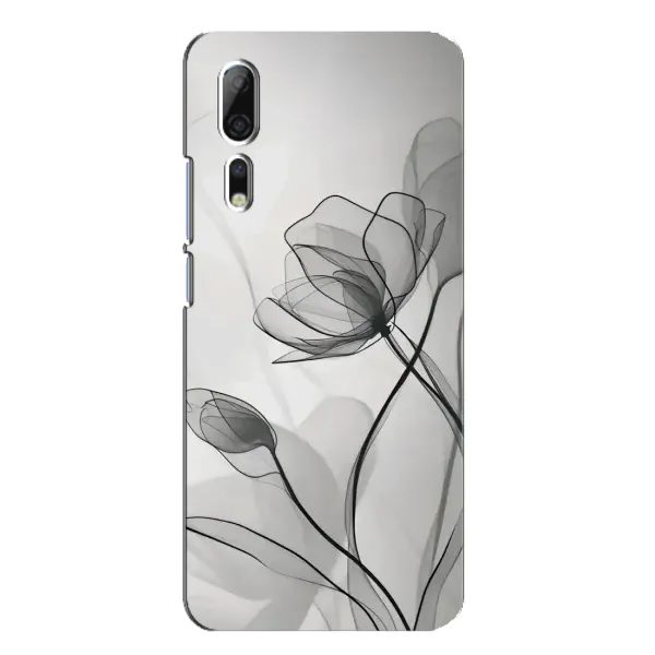 Чохол з принтом «Чорні квіти» для ZTE Axon 10 Pro