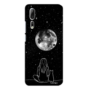 Чохол з малюнком кіт на ZTE Axon 10 Pro (Дівчина з котом)