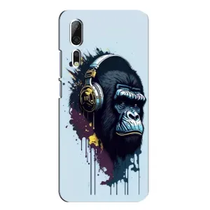 Чохол з Мавпами ZTE Axon 10 Pro - (AlphaPrint) (Горила в навушниках)