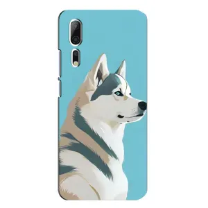 Чохол з Хаскі ZTE Axon 10 Pro - (AlphaPrint) (Хаскі арт)