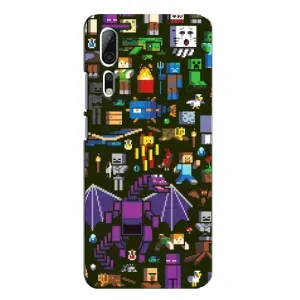Чехол Майнкрафт на ZTE Axon 10 Pro (AlphaPrint) Minecraft (Коллаж Майнкрафт)