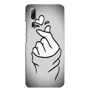 Чохол з принтом для ZTE Axon 10 Pro (AlphaPrint - Знак сердечка) (Значок Love)