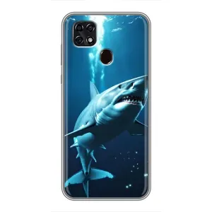 Чехол с картинкой «Хищники» для ZTE Blade 20 Smart (Акула под водой)