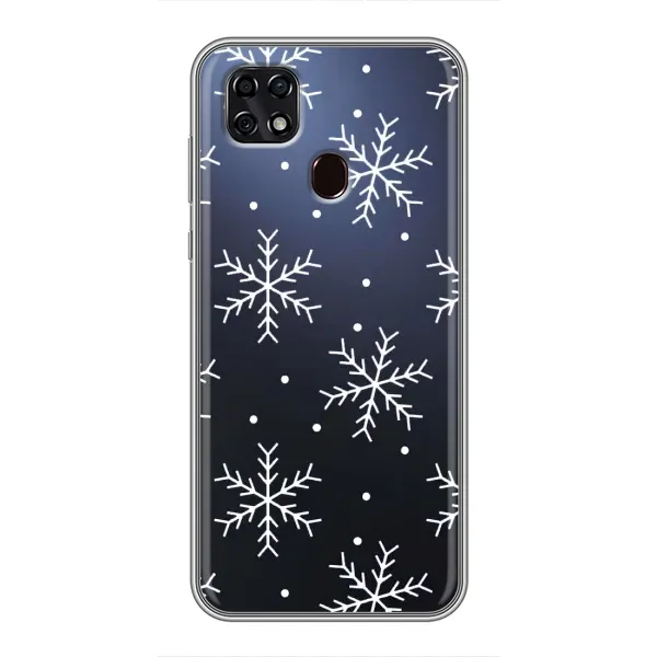 Чехол с принтом «Белые снежинки» для ZTE Blade 20 Smart