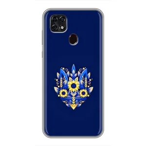 Чехлы для ZTE Blade 20 Smart Укр. Символика (AlphaPrint) (Цветочный Герб)