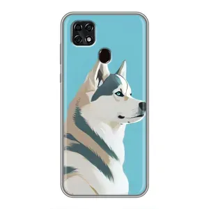 Чехол с Хаски для ZTE Blade 20 Smart - (AlphaPrint) (Хаски арт)
