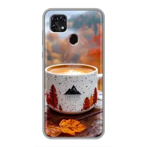 Чехол с уникальным дизайном «Осень с кофе» для ZTE Blade 20 Smart (Кофе на природе)